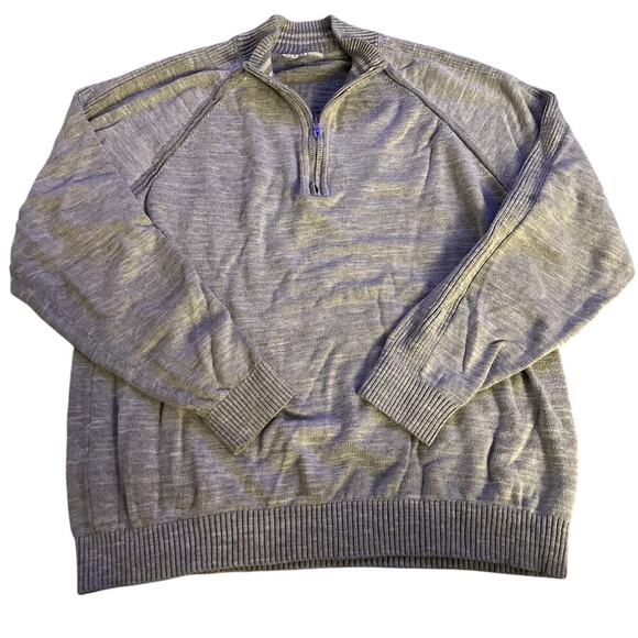 Tommy Bahama 100% Cotton 1/4 Zip Sweater - Gray - Size Medium - Picture 1 of 7
